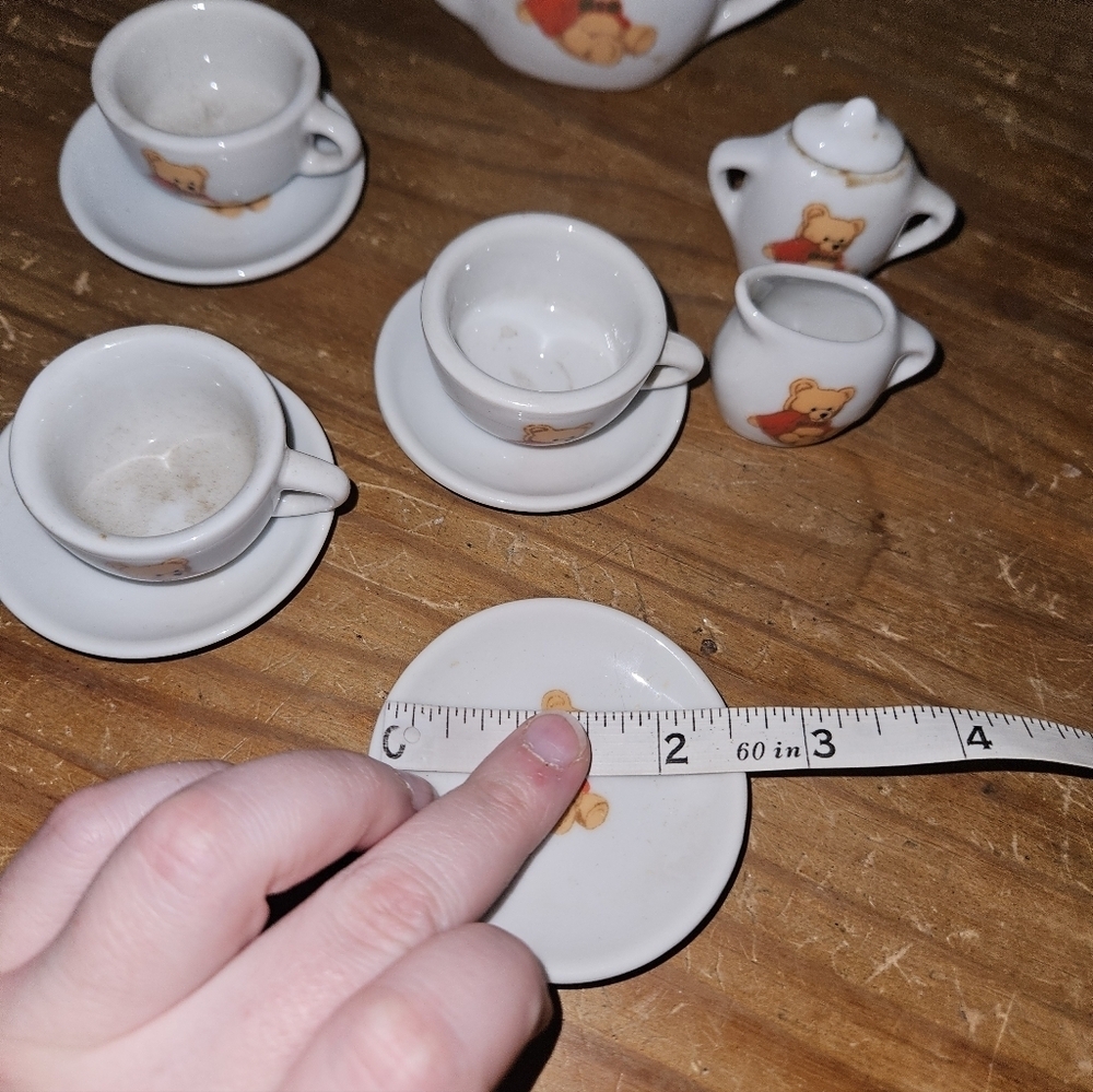 Vintage Battat Miniature Teddy Bear Child's Play Toy Tea Incomplete Set! - Picture 4 of 5